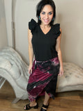 S M XL Wrap Around Tie Dye Skirt