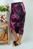 S M XL Wrap Around Tie Dye Skirt