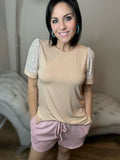 S M XL Sequin Sleeves & Side Slits Fun Top