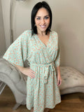 S XL 2X 3X Half Sleeve Surplice Floral Print Spring Dress