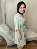 S XL 2X 3X Half Sleeve Surplice Floral Print Spring Dress