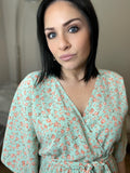 S XL 2X 3X Half Sleeve Surplice Floral Print Spring Dress