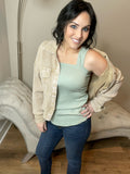 S-3X Forgiving Ruched Sage Tank Top
