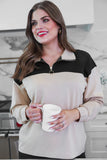 XL Only - Jess Lea Carson Color Block Quarter Zip