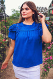 PREORDER - Jess Lea Kimber Eyelet Top, Royal Blue