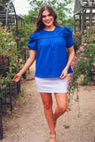 PREORDER - Jess Lea Kimber Eyelet Top, Royal Blue