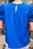 PREORDER - Jess Lea Kimber Eyelet Top, Royal Blue