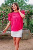 PREORDER - Jess Lea Kimber Eyelet Top, Pink