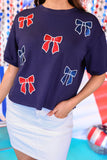 PREORDER - Jess Lea Red, White, And Bowtiful Luxe Top