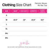 PREORDER - Jess Lea Patriotic Waves Ric Rac Top
