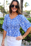 PREORDER - Jess Lea Greece Getaway Smocked Top