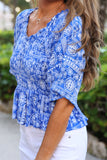 PREORDER - Jess Lea Greece Getaway Smocked Top