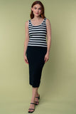 S M XL High-Waisted Solid Knit Pencil Skirt