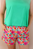 PREORDER - Jess Lea Casual Outing Shorts, Multi Tropical Floral