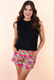 PREORDER - Jess Lea Casual Outing Shorts, Multi Tropical Floral