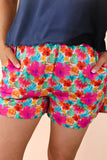 PREORDER - Jess Lea Casual Outing Shorts, Multi Tropical Floral