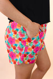 PREORDER - Jess Lea Casual Outing Shorts, Multi Tropical Floral