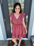 Small Only Ruffled Sleeveline Tiered Dress
