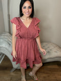 Small Only Ruffled Sleeveline Tiered Dress