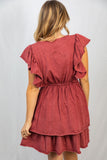 Small Only Ruffled Sleeveline Tiered Dress
