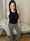 M-XL Let’s Make You Leaner Striped Flare Jeans