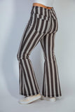 M-XL Let’s Make You Leaner Striped Flare Jeans