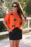 PREORDER - Jess Lea Sideline Sparkle Ruffle Top - Orange