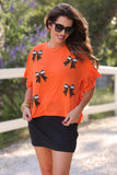 PREORDER - Jess Lea Sideline Sparkle Ruffle Top - Orange
