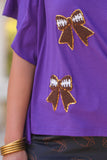 PREORDER - Jess Lea Sideline Sparkle Ruffle Top - Purple