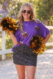PREORDER - Jess Lea Sideline Sparkle Ruffle Top - Purple