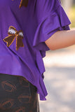 PREORDER - Jess Lea Sideline Sparkle Ruffle Top - Purple