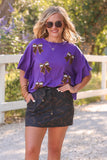 PREORDER - Jess Lea Sideline Sparkle Ruffle Top - Purple