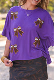 PREORDER - Jess Lea Sideline Sparkle Ruffle Top - Purple