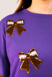 PREORDER - Jess Lea Sideline Sparkle Ruffle Top - Purple