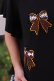 PREORDER - Jess Lea Sideline Sparkle Ruffle Top - Black