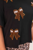 PREORDER - Jess Lea Sideline Sparkle Ruffle Top - Black