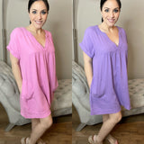 S M Raw Edge Distressed Gauze V-Neck Dress