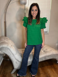 PREORDER - Jess Lea Kimber Eyelet Top, Green