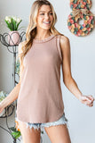 S-3X Latte Short Sleeve Ribbed - TOP ONLY
