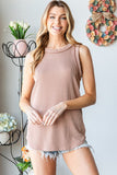 S-3X Latte Short Sleeve Ribbed - TOP ONLY