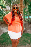 L-3X Jess Lea Ryan Ruffle Top in Coral