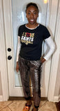 2X 3X - Black & Gold Leopard Joggers