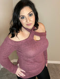 S Criss Cross Banded Cut Out Halter Cold Shoulder