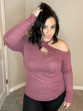 S Criss Cross Banded Cut Out Halter Cold Shoulder