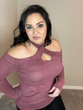 S Criss Cross Banded Cut Out Halter Cold Shoulder