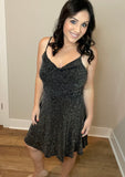 S-XL Sleeveless Metallic Knit Dress