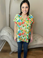 Kelly Green Floral Tunic Top