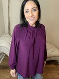 Long Sleeve Knit Deep Purple Top