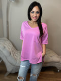 S XL - Zenana Raw Edge Boyfriend Oversized Tee