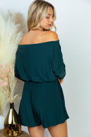 M Hunter Green Romper With Waist Tie